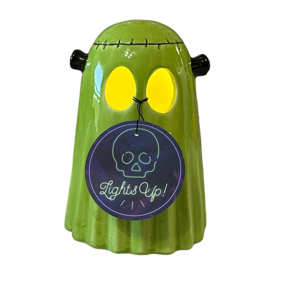 NEW VHTF Halloween Green Light Up FRANKENSTEIN GHOST 👻